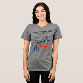 Honouring mighty military grey Tri-Blend shirt