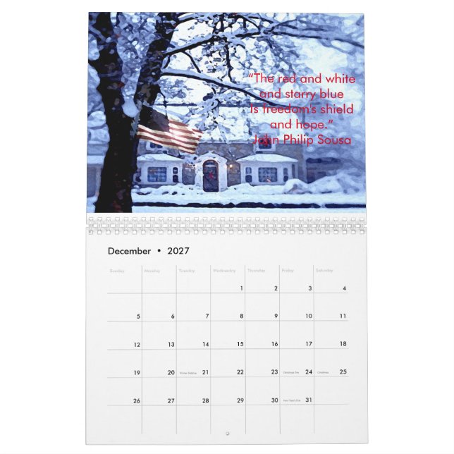 Honouring Our American Flag 2018 Calendar (Dec 2027)