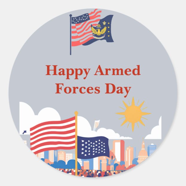 "Honouring Our Heroes: Armed Forces Day Celebratio Classic Round Sticker (Front)