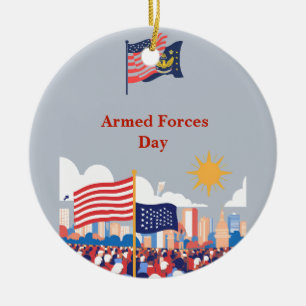 Honouring Our Heroes: Armed Forces Day Celebration Ceramic Ornament
