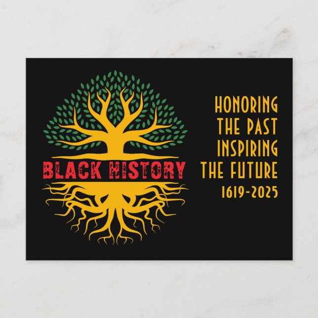 Honouring Past Inspiring Black History Month Postcard (Front)
