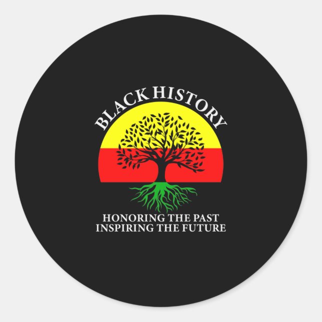 Honouring Past Inspiring Future Black History Mont Classic Round Sticker (Front)