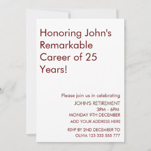 Honouring Remarkable Career Retirement Add Years  Invitation