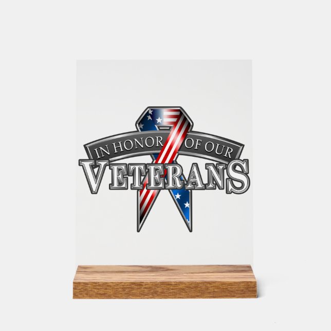 Honouring Veterans Acrylic Sign (Front)