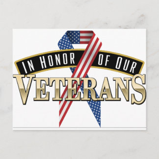 Honouring Veterans Logo Ribbon Postcard