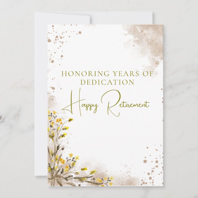 Honouring Years of Dedication Elegant Retirement  Card (Front)
