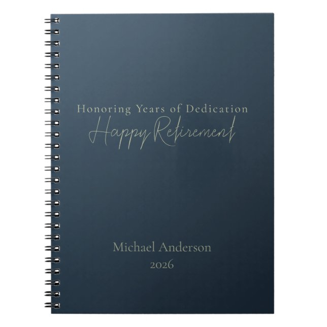 Honouring Years of Dedication Personalised  Notebook (Front)