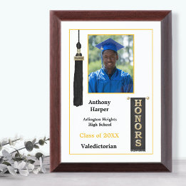 Honours Graduation Black Photo Award Plaque