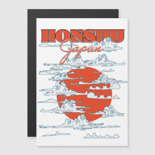 Honshu Japan travel poster