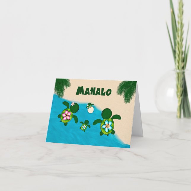 Honu BOY Baby Sea TURTLE Thank You Family Blue 284 (Front)