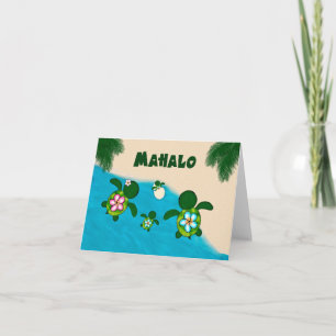 Honu BOY Baby Sea TURTLE Thank You Family Blue 284 Card