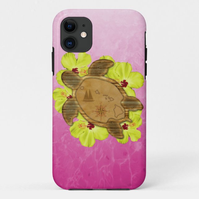 Honu Hawaiian Map Case-Mate iPhone Case (Back)