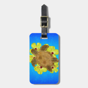 Honu Hawaiian Nautical Map Luggage Tag