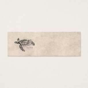 Honu Hawaiian Sea Turtle on Vintage Parchment