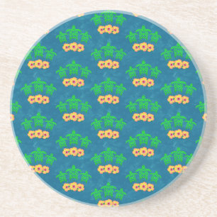 Honu Hawaiian Tribal Green Sea Turtles Coaster