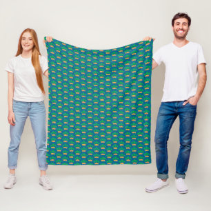 Honu Hawaiian Tribal Green Sea Turtles Fleece Blanket