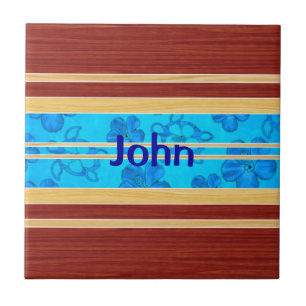 Honu Hawiian Fake Wood Surfboard Tile