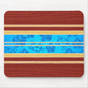 Honu Hawiian Faux Wood Surfboard Mouse Pad