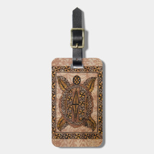 Honu Primitive Hawaiian Tattoo Tapa Luggage Tag