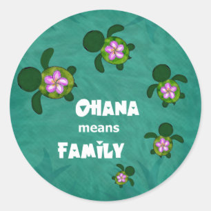 Honu Sea Family_circle Classic Round Sticker