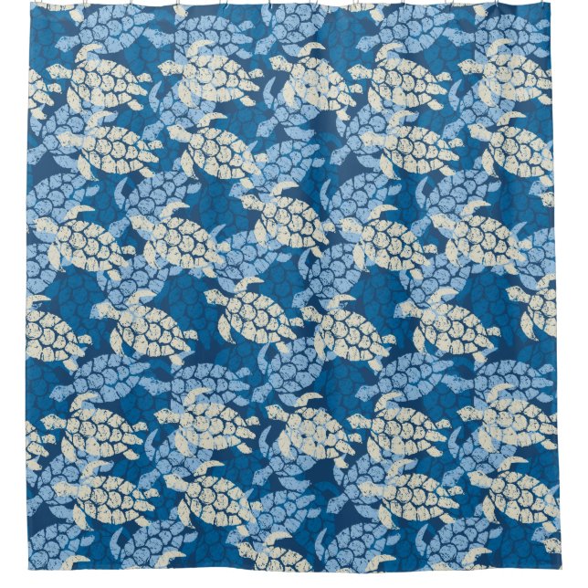 Honu Sea Turtle Hawaiian Aloha Shower Curtain (Front)