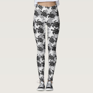 Honu Sea Turtle Hawaiian Aloha Silver Leggings