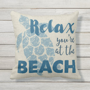 Honu Sea Turtle Hawaiian Relax Beach Reversible Outdoor Cushion