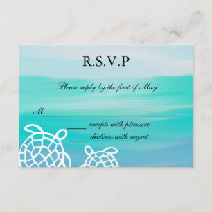 Honu Sea Turtles Beach Wedding RSVP Response
