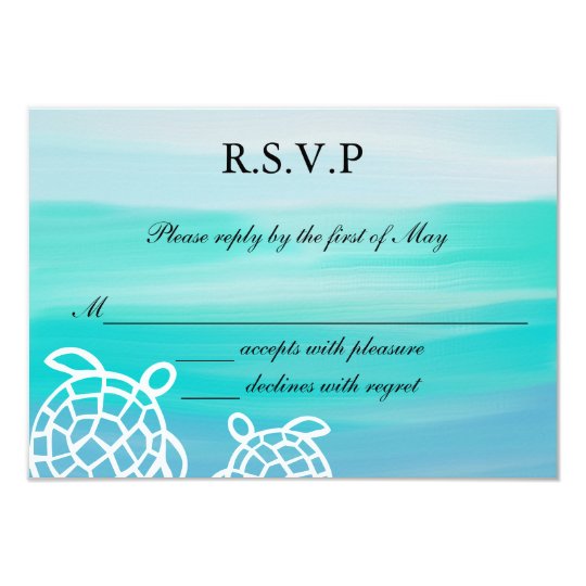 Honu Sea Turtles Beach Wedding RSVP Response Card