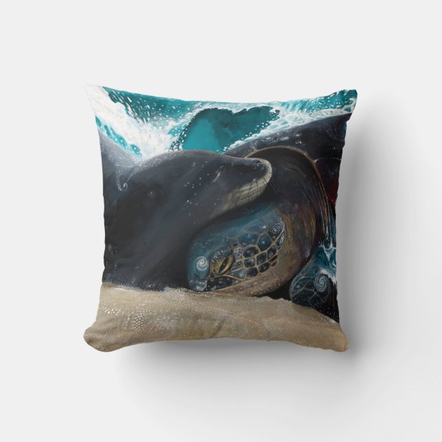 Honu Seal Aloha Cushion (Front)