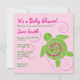 Honu Swirls Baby Shower or Birthday Invitation
