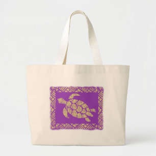 Honu Tapa Hawaiian Beach Bag