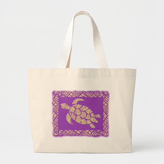 Honu Tapa Hawaiian Beach Bag (Front)