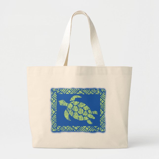 Honu Tapa Hawaiian Beach Bag (Front)