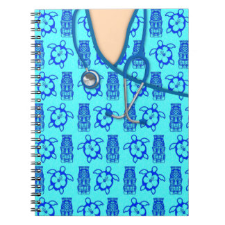 Honu Tiki Island Medical Scrubs Notebook