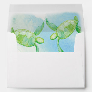 Honu Turtles Envelope Liner with Return Address