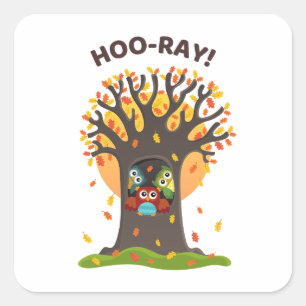 Hoo-Ray Pun Square Sticker