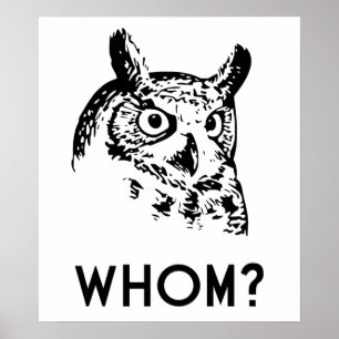 Hoo Who Whom Grammar Owl Poster