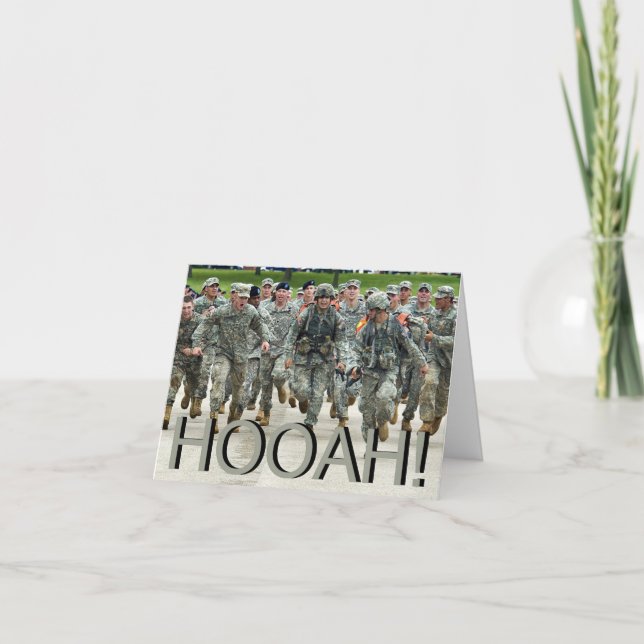 Hooah! Army Soldier Boot Camp Cadet Card (Front)