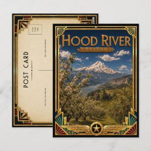 Hood River Oregon Vintage Art Deco Golden Age Postcard