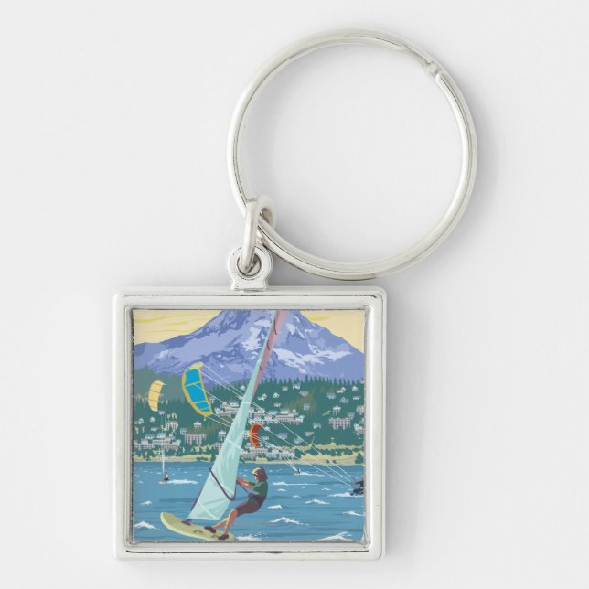 Hood River, ORWind Surfers & Kite Boarders Key Ring (Front)