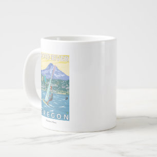 Hood River, ORWind Surfers & Kite Boarders Large Coffee Mug