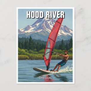 Hood River Windsurfing Oregon Travel Postcard