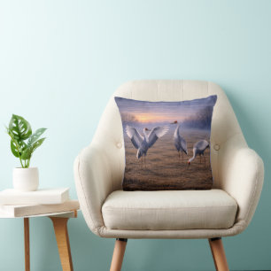 Hooded Cranes in Winter -  Cushion