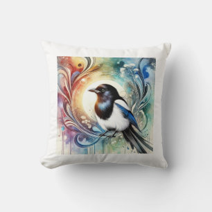 Hooded magpie 101024AREF134 - Watercolor Cushion