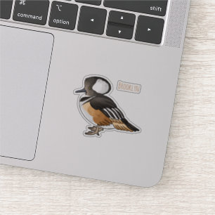 Hooded merganser bird cartoon illustration