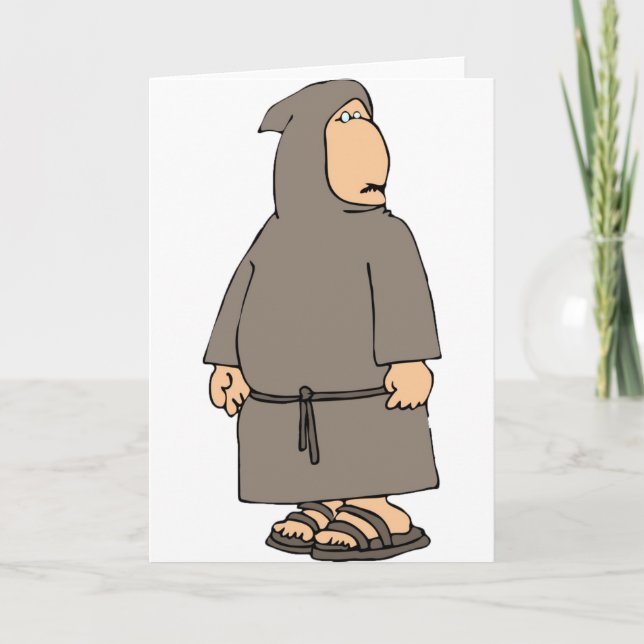 Hooded Monk Greeting Cards (Front)