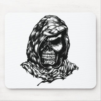 hooded skull mousepad