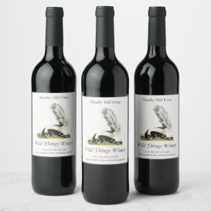 Hooded Skunk or Large-tailed Skunk from Audubon Wine Label