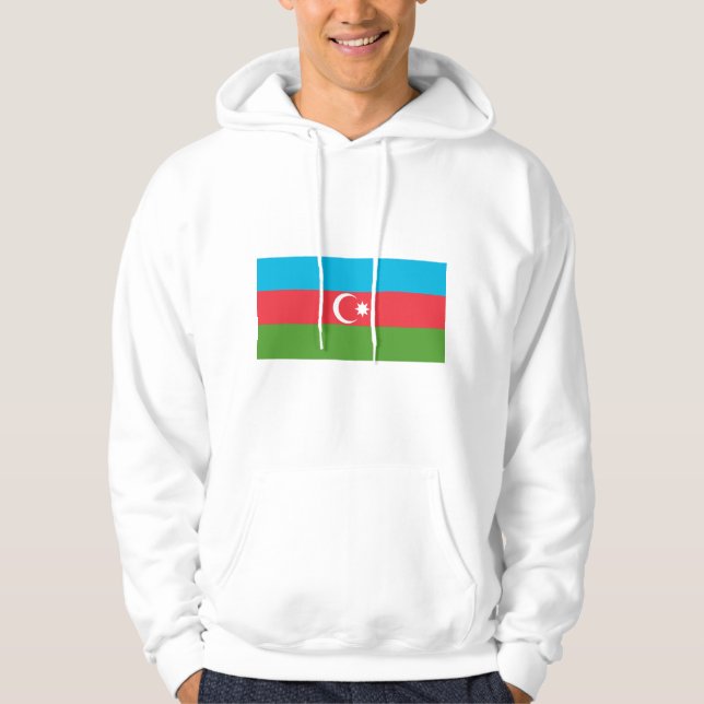 Hooded Sweatshirt with Flag of Azerbaijan (Front)
